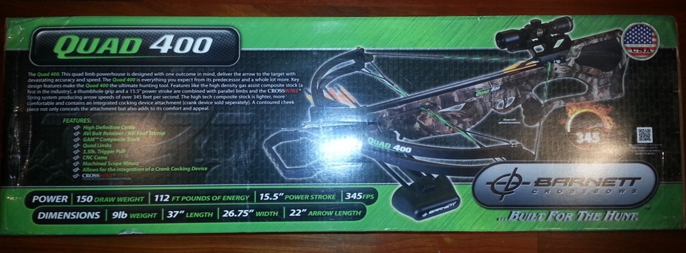 Barnett Quad 400 Crossbow New-In-Box