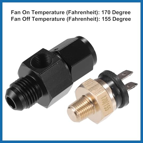 1 Set Auto Engine Temperature Cooling Fan Switch Fitting Adapter 6AN 170'F On