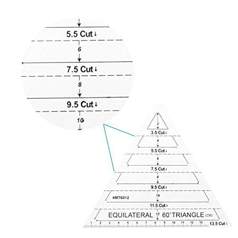 5Pcs Creative Grids Quilting Templates Set,Drafting Triangles 45 60 Degree Rhomb