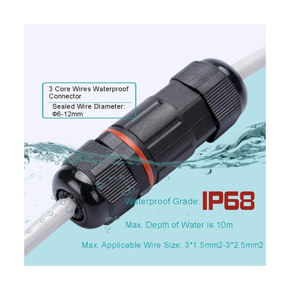 2Pcs IP68 Waterproof Electrical Junction Box Outdoor Underground Wire Connect...