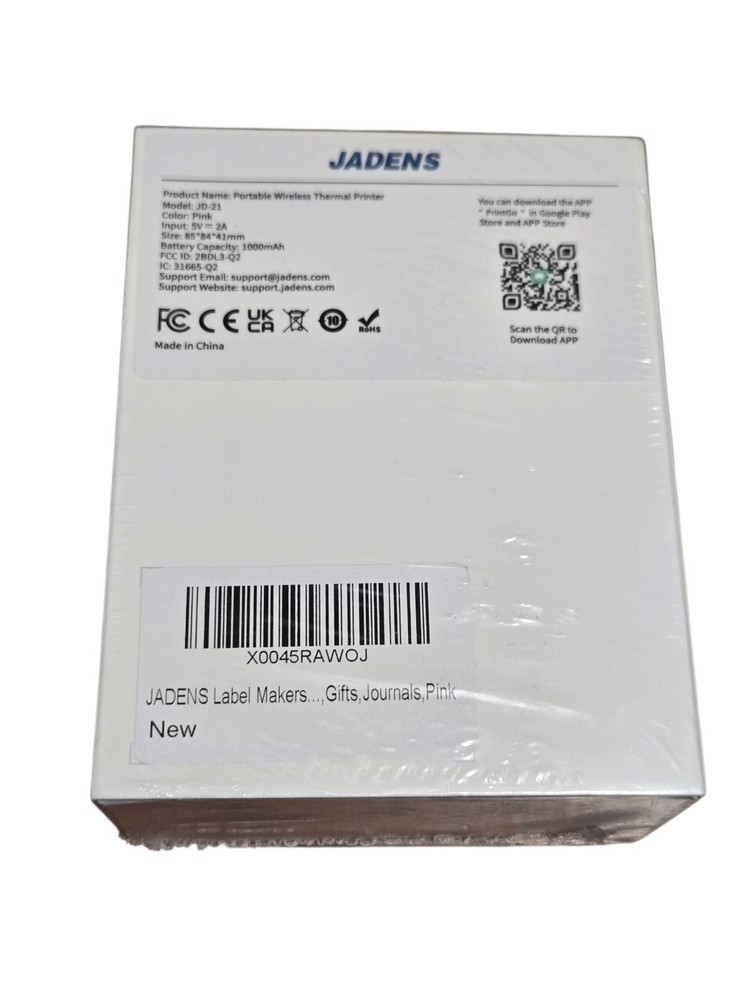 JADENS JD-21 Portable Wireless Thermal Printer High Definition Type-C Charging