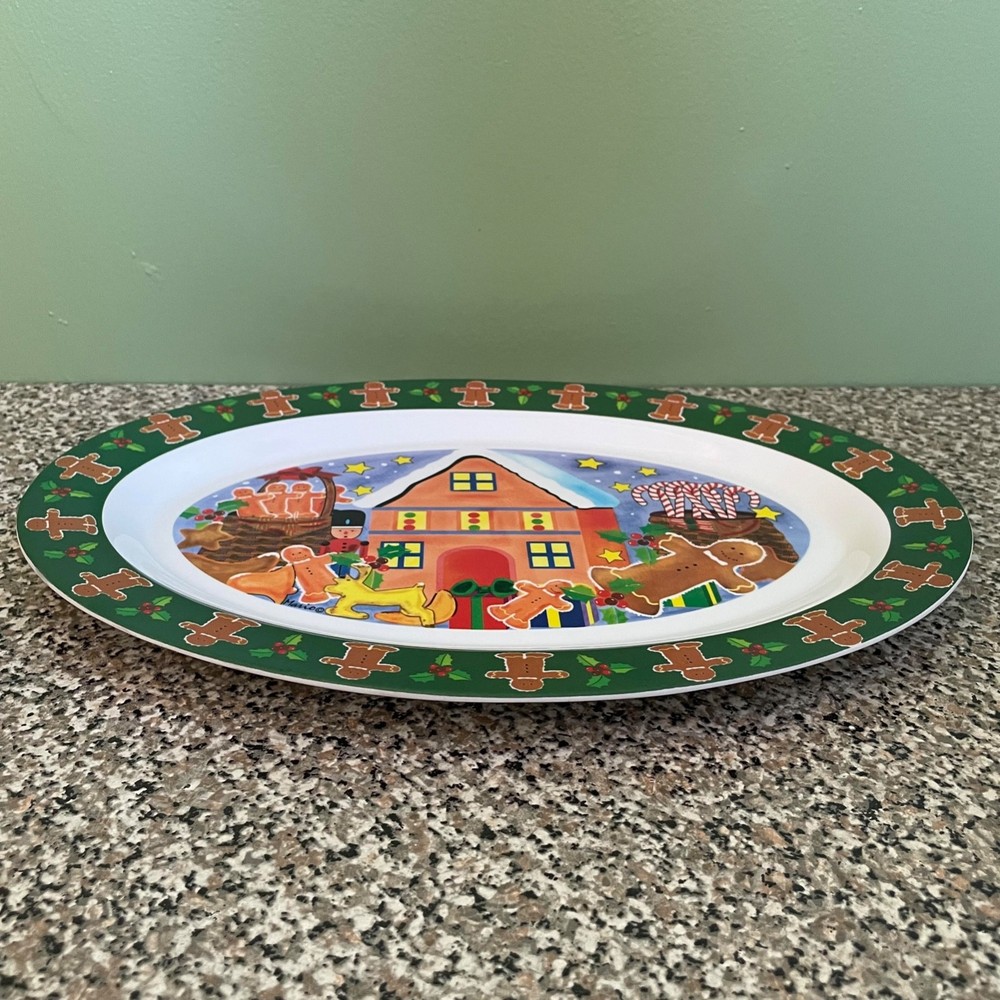 Gingerbread Man & House Melamine Serving Platter