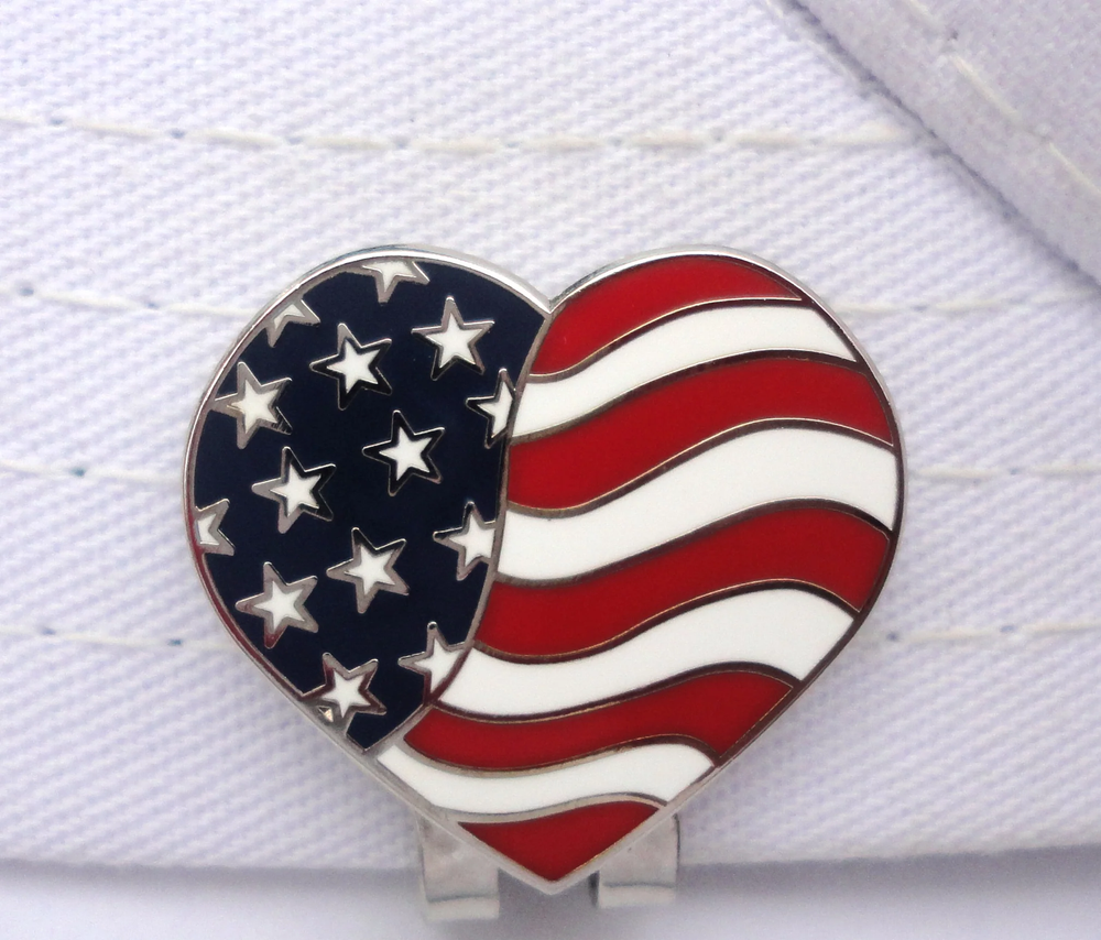 American Flag Heart Ball Marker