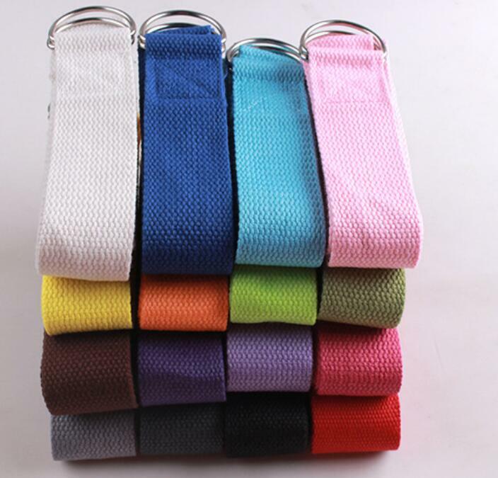 125 Inch/10.5 Feet/3.2M Fitness Exercise Yoga Strap Durable Cotton Metal D-Ring