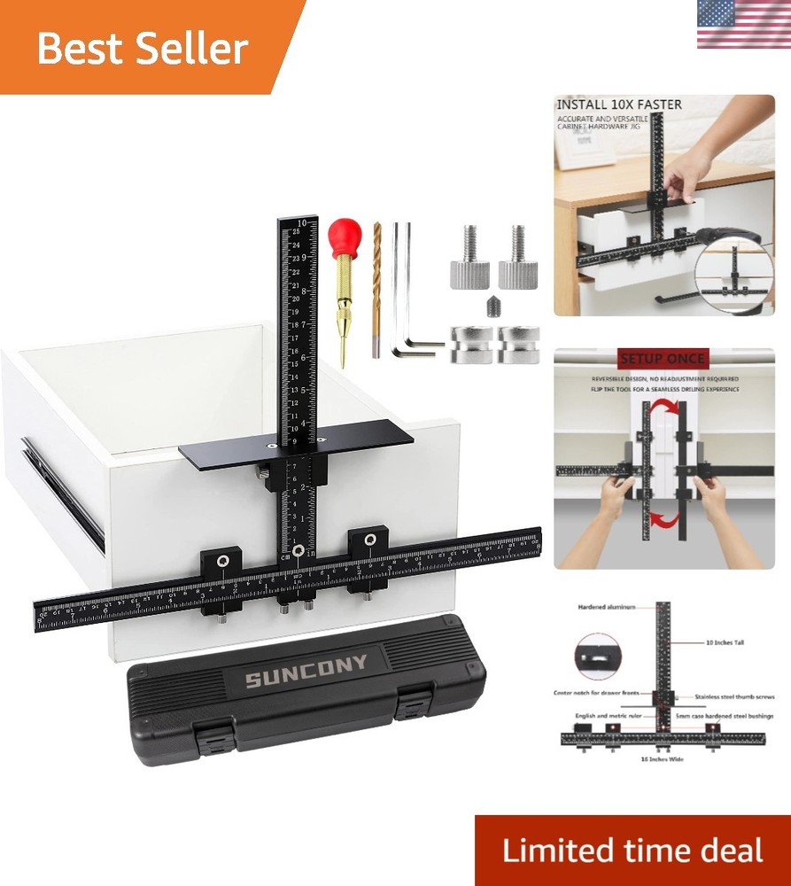 Pro-Grade All Aluminum Jig Tool with Replaceable Bushings for Flawless Drilling