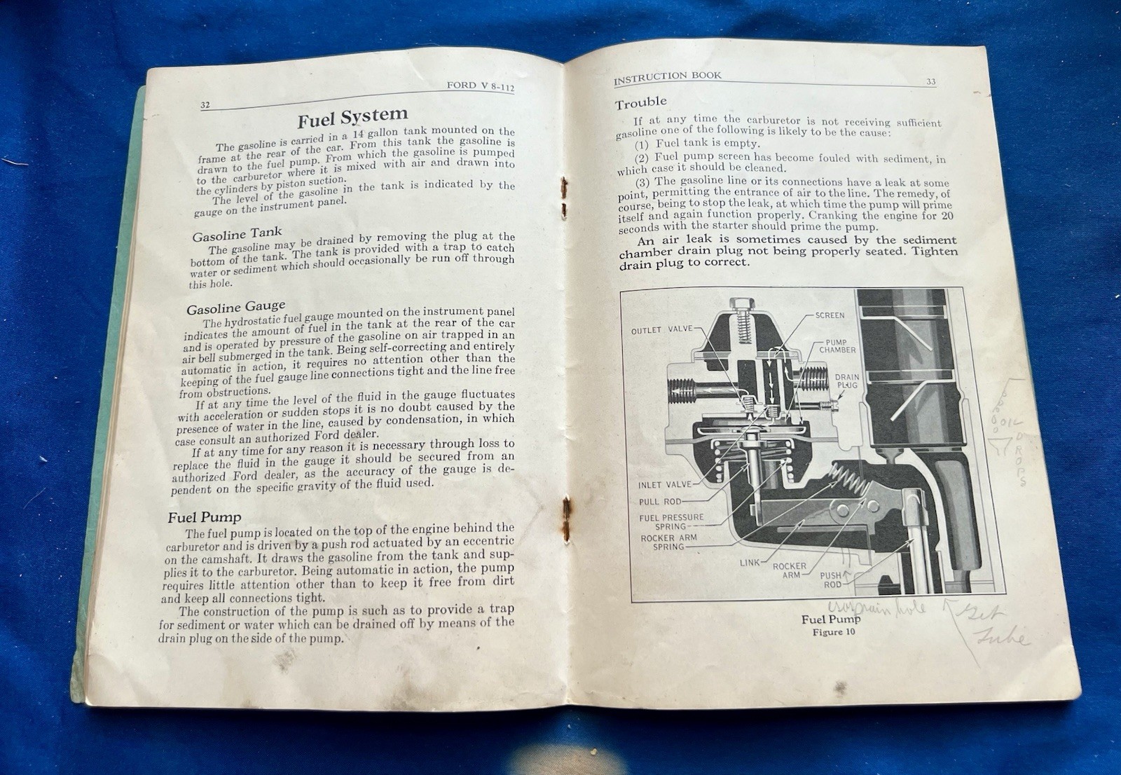 VINTAGE FORD V8 INSTRUCTION BOOK 112 INCH WHEELBASE BOOKLET