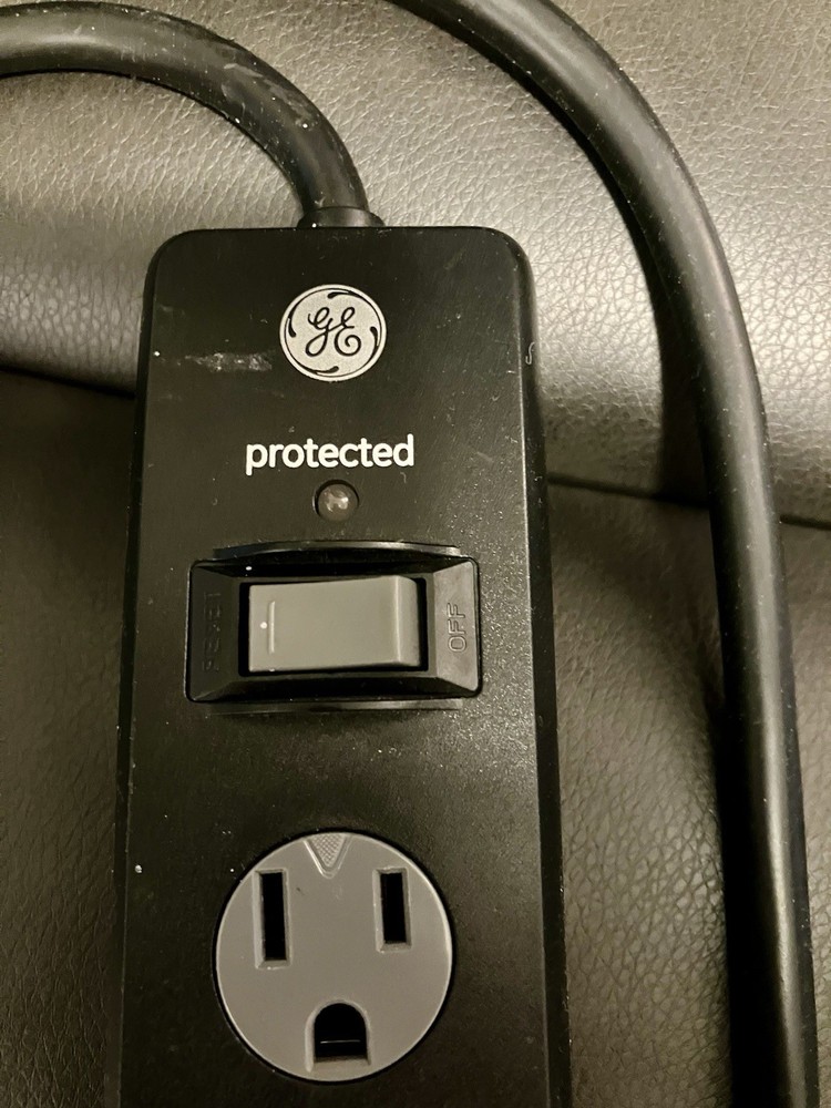 GE Power Surge Protector Black with Six Protected Outlets