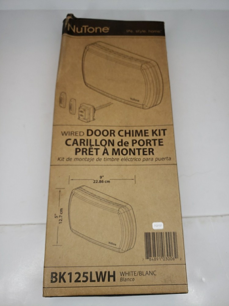 Door Chime Kit NuTone BK125LWH Two Lighted Pushbuttons Wired
