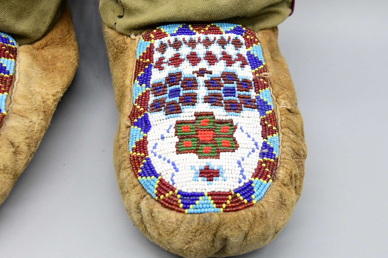 Cree Hightops Beautifully Beaded on Moosehide/ Canvis Tops