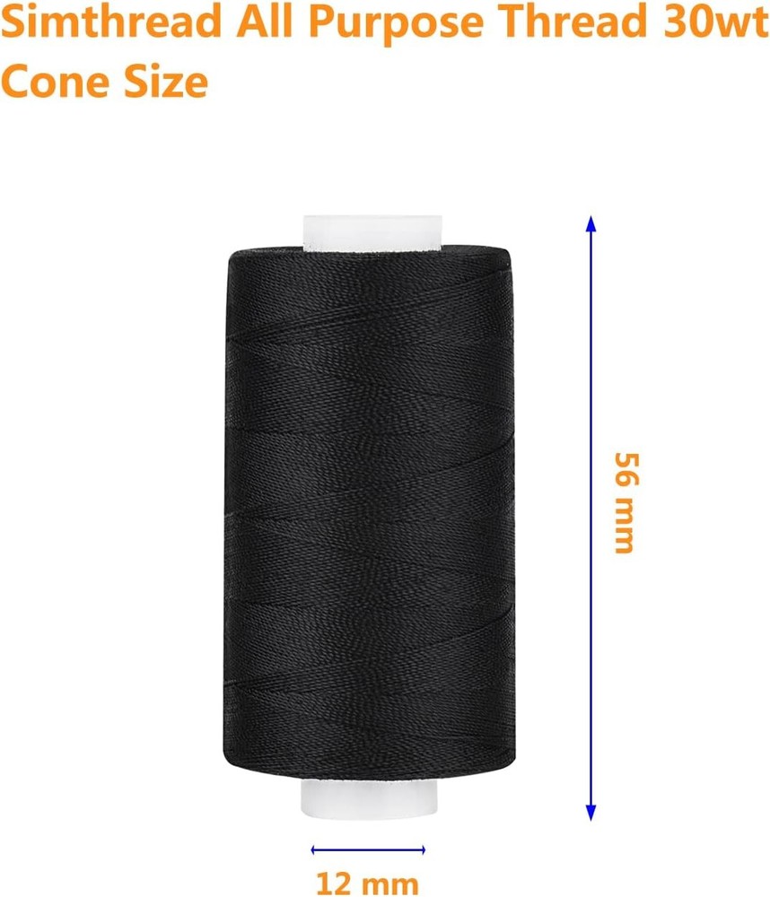 Simthread All Purpose Thread Polyester 400 Yards (1 White 1 Black)
