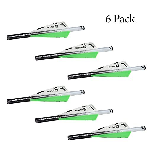 Quikfletch Hellfire Stabilizing Fletching - White/Green 3" Vane