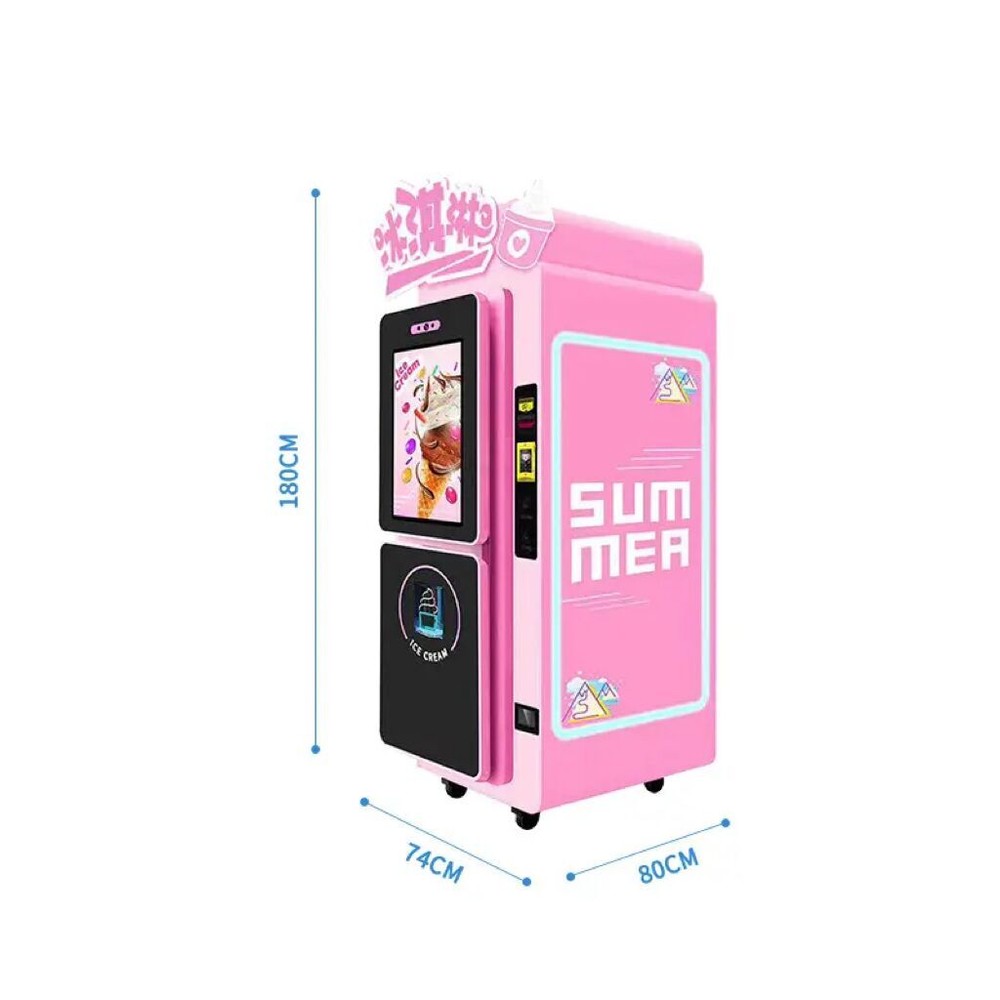 Automatic Vending Machinel Large Capacity Floor Standing Soft Ice Cream Machine