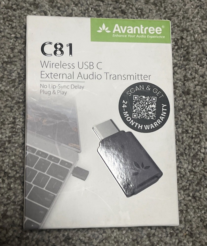 Avantree C81-Gaming - USB-C Bluetooth 5.3 Audio Adapter for PS5, Black