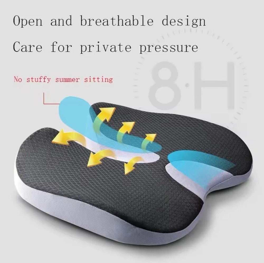Memory Foam Prostate Cushion Tailbone Sciatica Back Pain Relief Comfy Car Seat