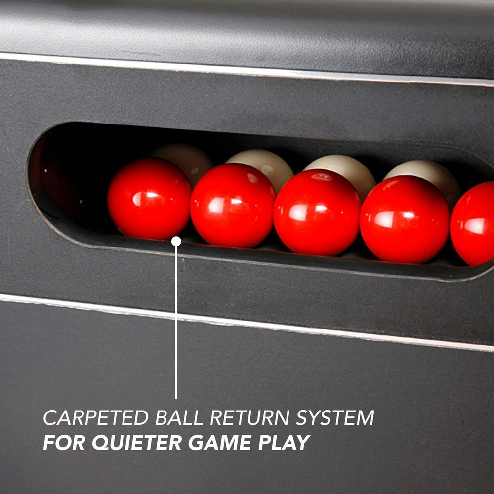 Bumper Pool Table with Walnut Finish and Red Felt - Includes Reversible Tabletop