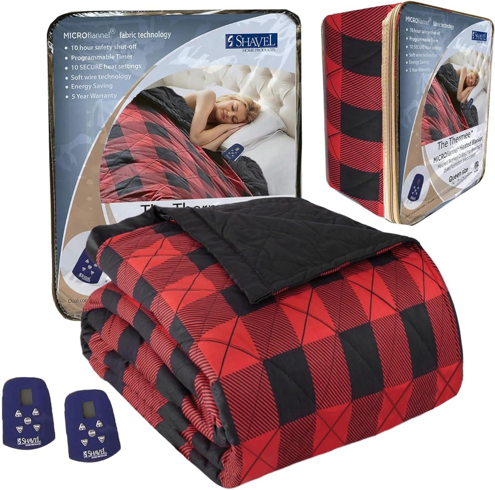 Micro Flannel Blanket Queen Size Heated Blanket with 10 Settings, Programable He