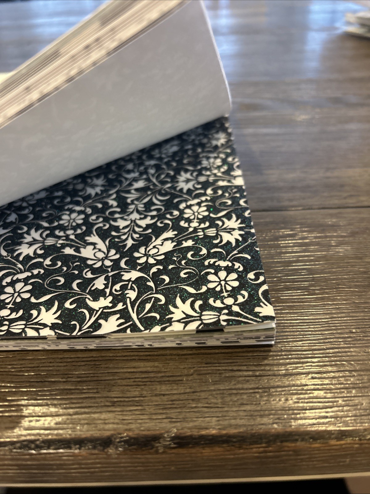 K & Company Scrapbook Glitter Specialty Paper Pad 48 Sheets 12x12 Ivory Black