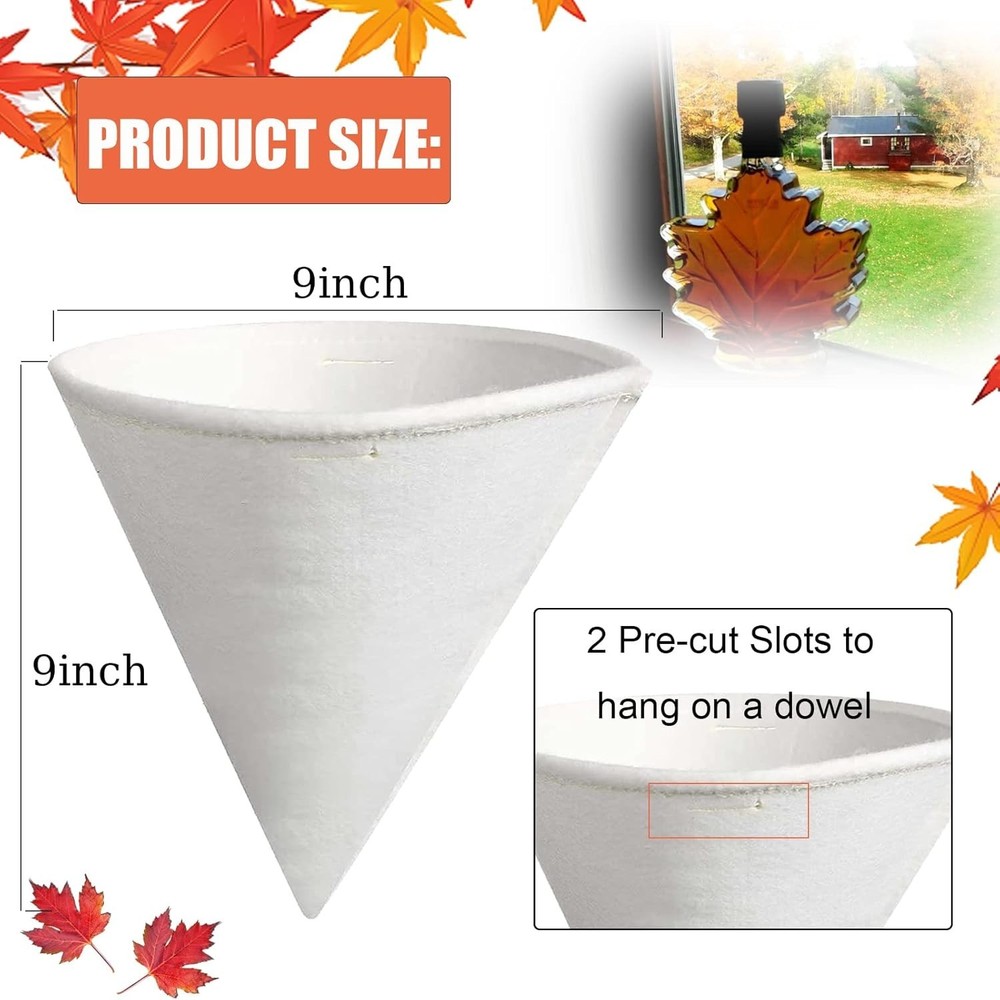 Maple Syrup Filter Set, 12 Pcs 1 Qt Reusable Maple Syrup Filter System Includ...