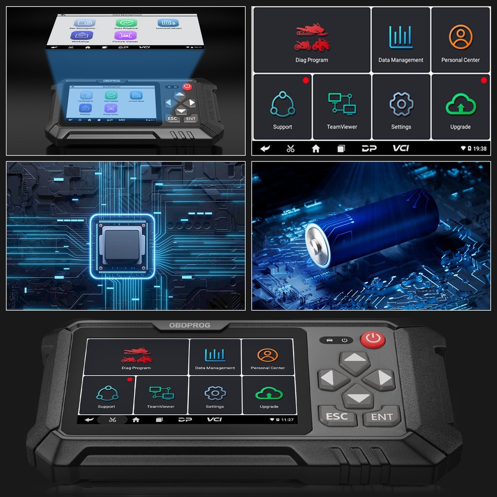 Motorcycle OBD2 Scanner All System Diagnostic Code Reader Idle Adjustment Reset