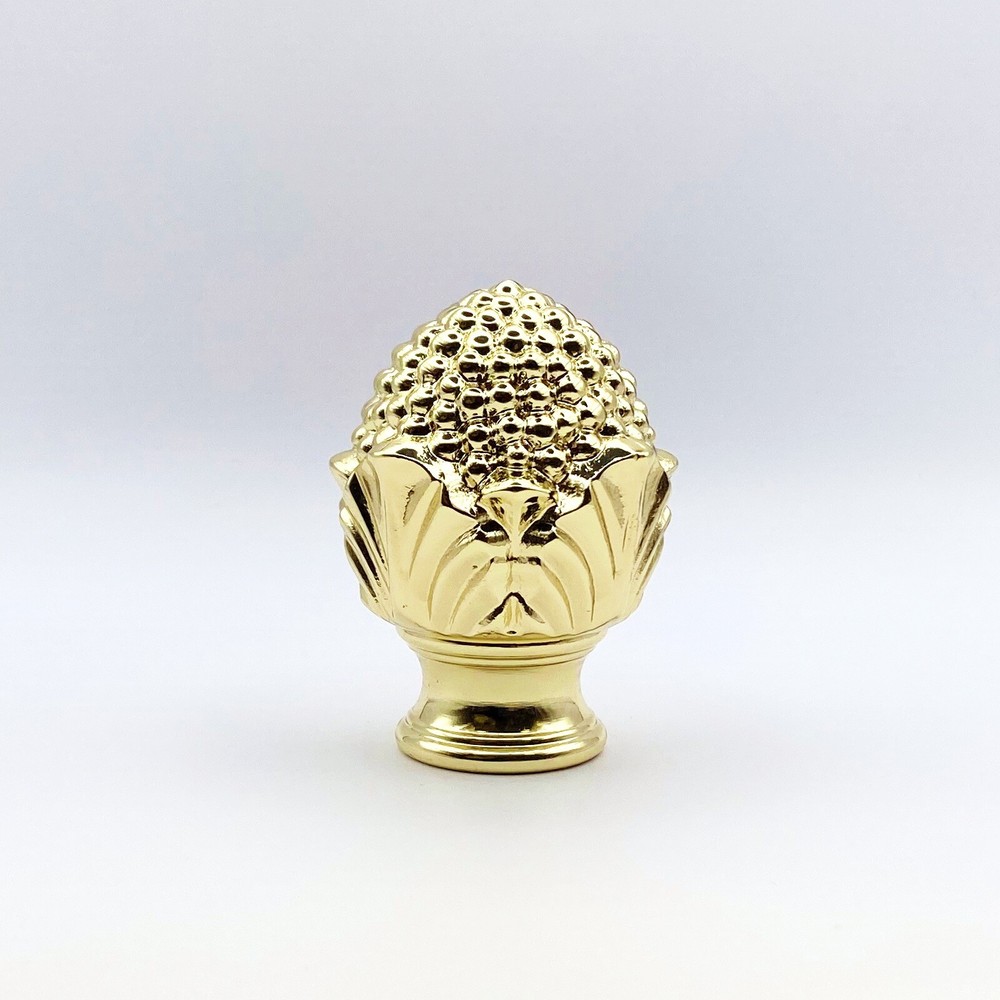 Lamp Finial-Solid Cast Brass FLOWER BUD-Highly Detailed, Dual Thread, PB
