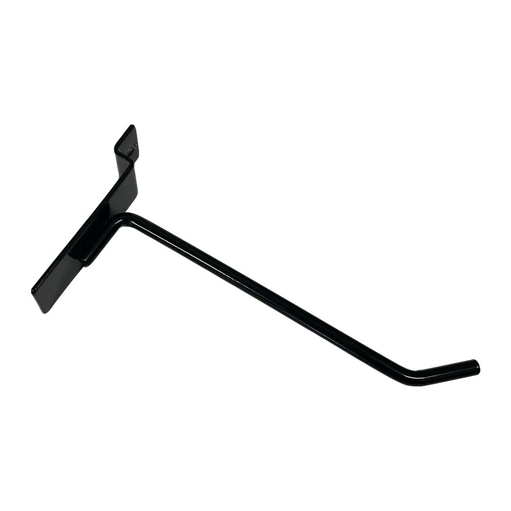 6" Slatwall Hook Panel Display Hooks, 1/4" Thickness Metal, Black - PACK 2