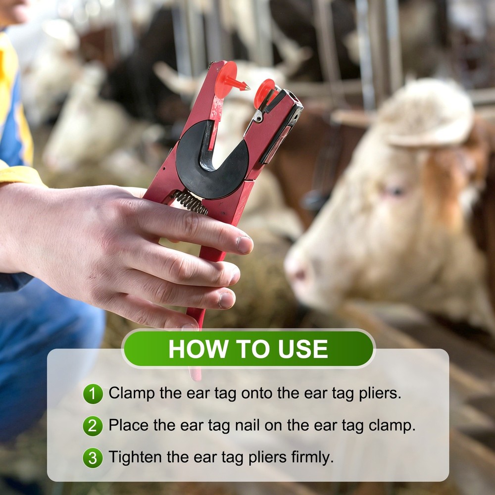 100-Pack Cattle Ear Tags, Plastic Round Blank Livestock Ear Tags [Red]