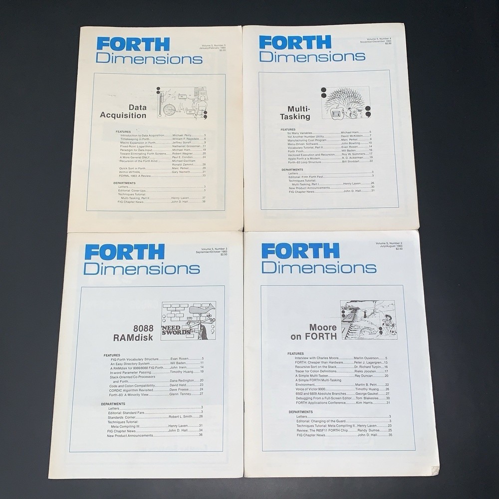 Vtg 1984 LMI IBM PC/Forth v3.1 OS Forth Dimensions Magazines, Diskettes & Manual