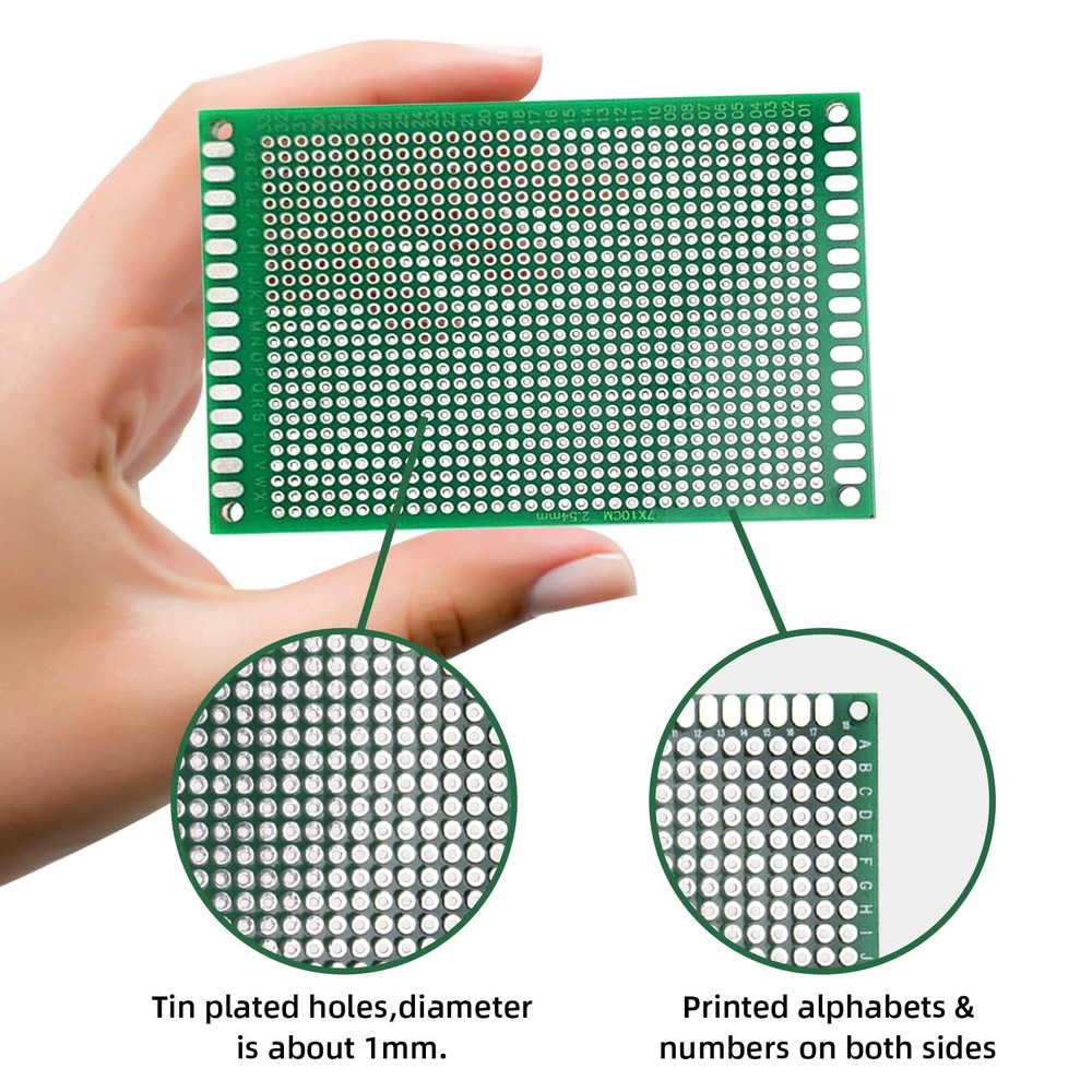 10PCS 7x10 cm Double Sided PCB Board,Tinned Prototype Diy Universal FR4 Print...