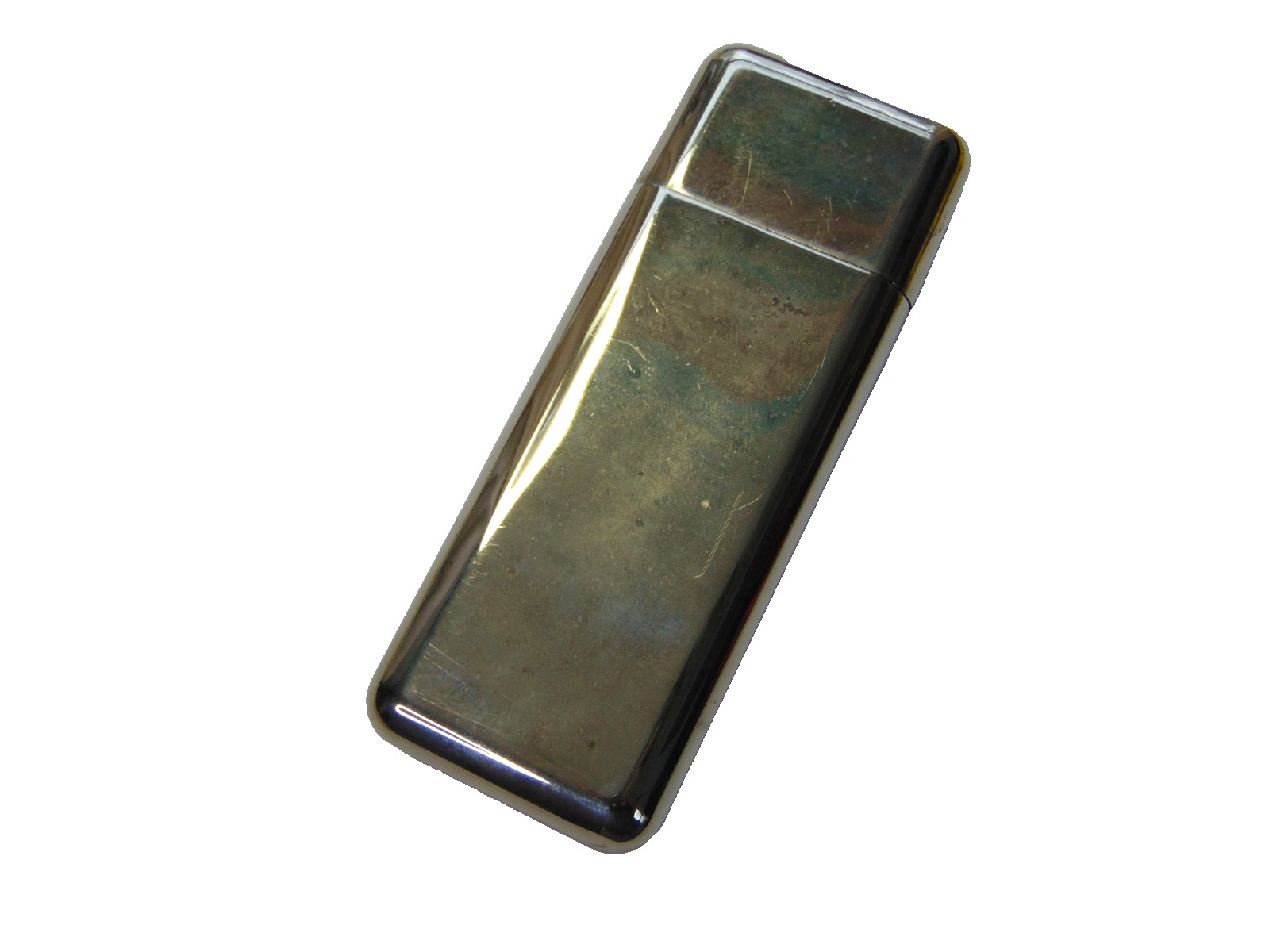 Cigar Case Art Deco Silver Plated Tobacco Humidor Triple Travel Case 8"