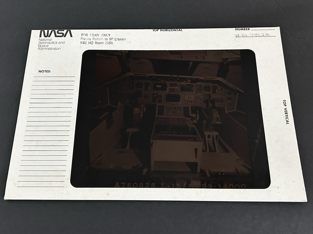 1977 NASA KSC Space Shuttle Orbiter Cockpit Controls Presentation Transparency