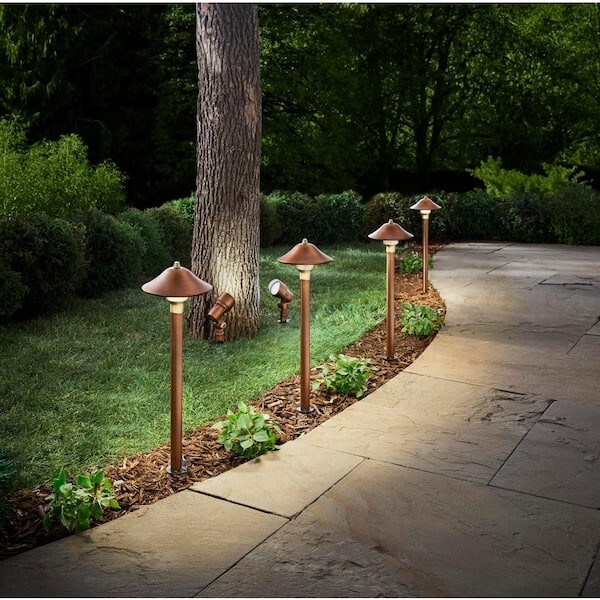 🔥Home Decorators 30w LV Brass LED Path Light and Spot Light Kit 6 Pc Set🔥