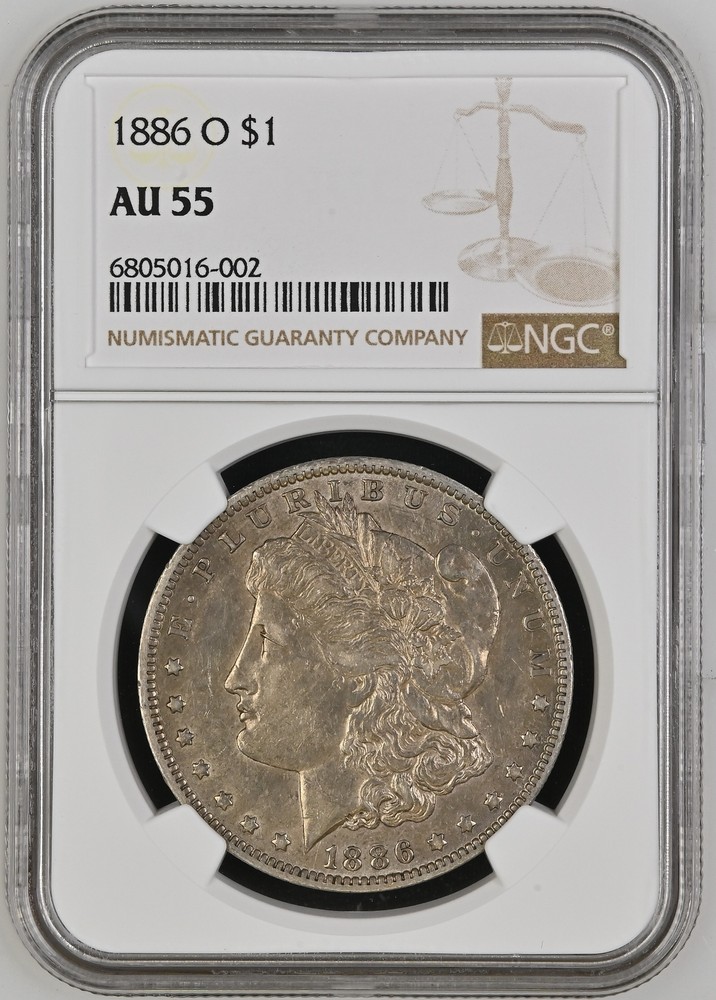 1886 O Morgan Silver Dollar NGC AU-55