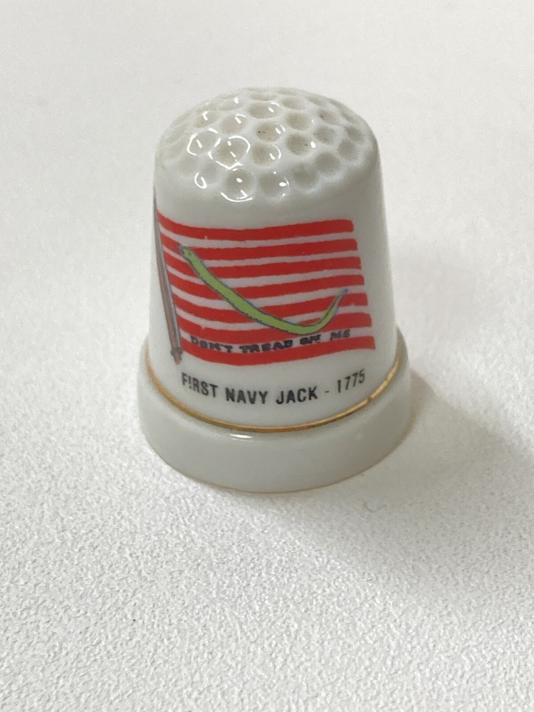Vintage Thimble SOUVENEIR FIRST NAVY Jack 1775 Sewing