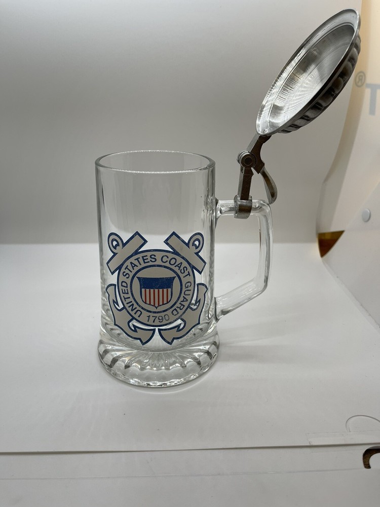 Beer Stein US Coast Guard Glass Barware