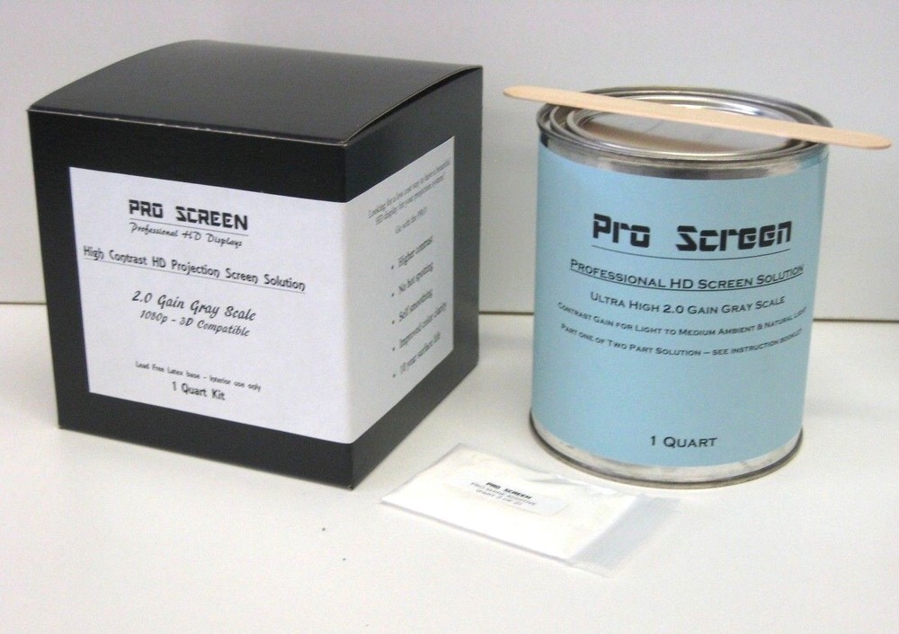 HD Projector / Projection Screen Paint Solution - 1 Quart 4K Full HD 1080p 3D