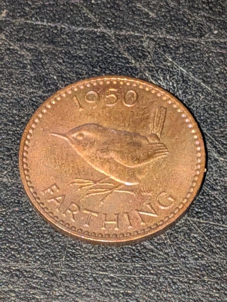 Great Britain 1 Farthing 1950 Coin Toned