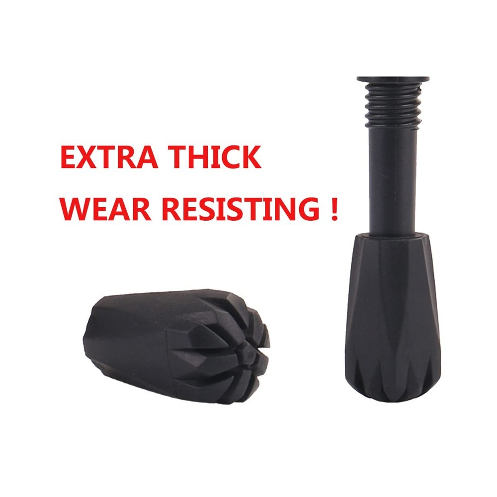 Diooid Hiking Pole Tips Extra Thick and Wear Resisting Average code, Black