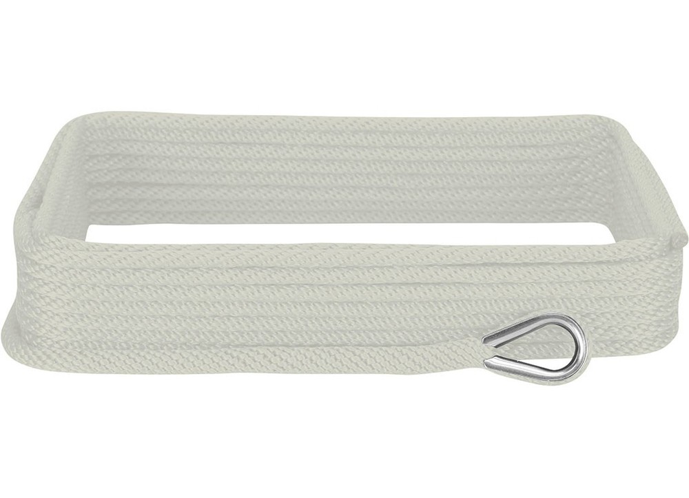 Extreme Max BoatTector Solid Braid MFP Anchor Line W/Thimble 3/8" x 50' White