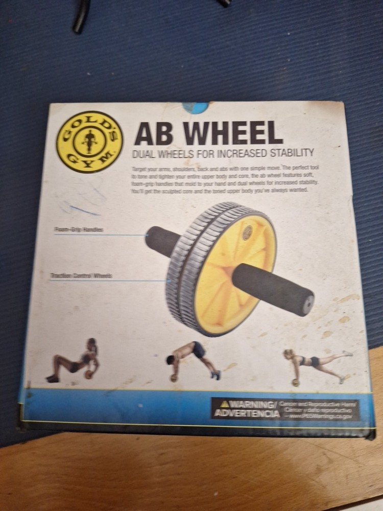 Gold’s Gym AB Wheel Dual Wheel Roller Exercise Core & Flexibility Stability New