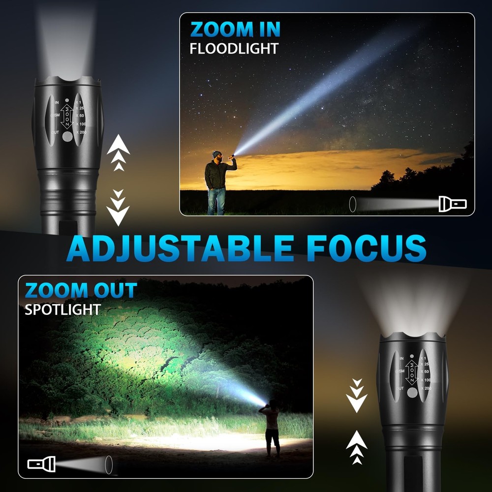 6Pack LED Flashlights High Lumens, 5Mode Tactical Flashlight for Home, Small ...