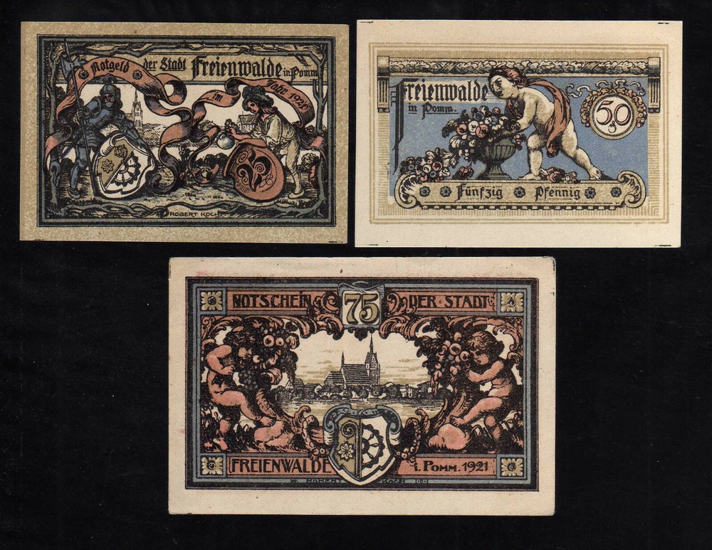 FREIENWALDE - GERMANY NOTGELD - 25, 50,75 PFENNIG