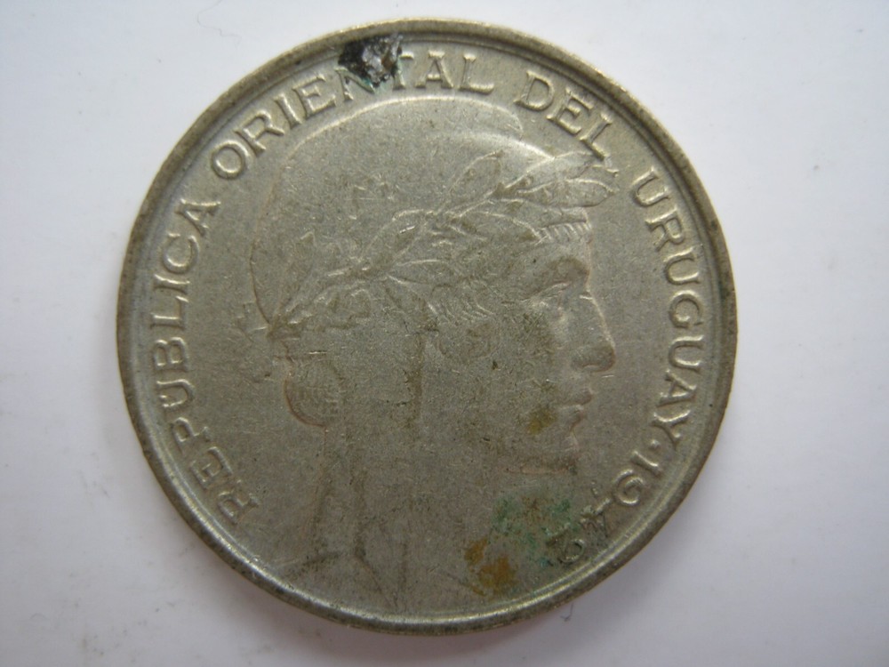 Uruguay 1948 silver 20 Centesimos VF