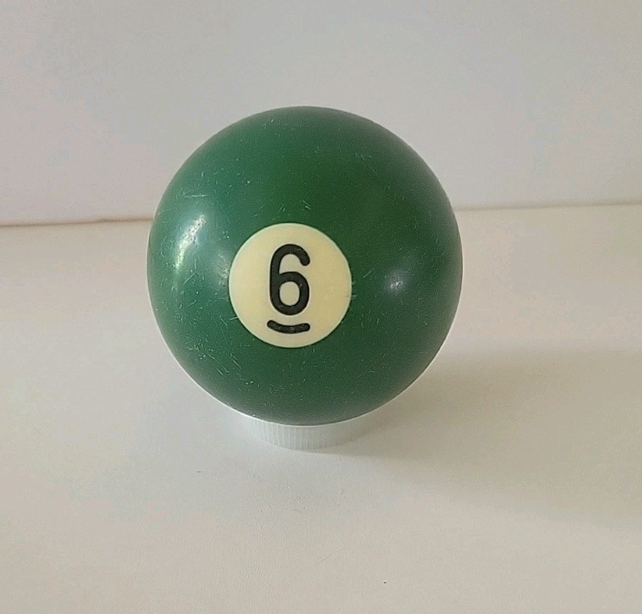 Vintage No. 6 Solid Green Pool Ball Billiard 2" Replacement (B)