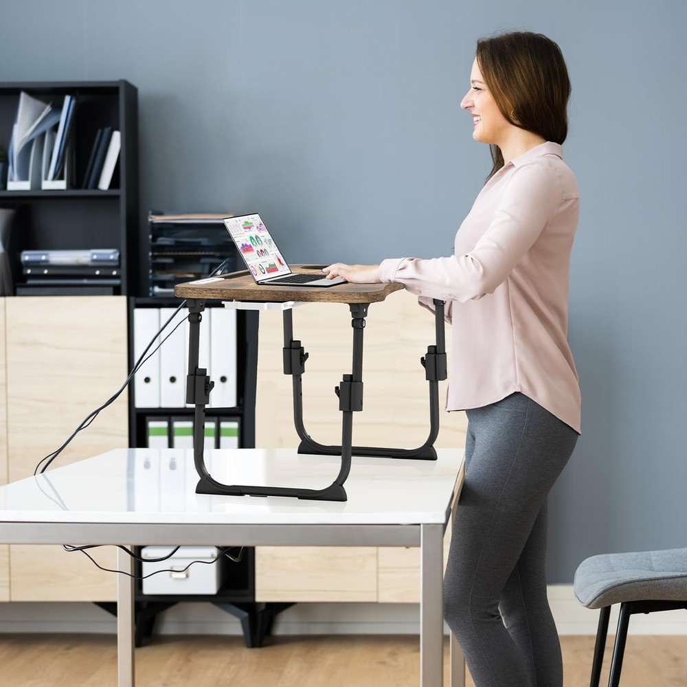 Lap Desk for Bed Adjustable Height, Foldable Bed Table with Storage Drawer, T...