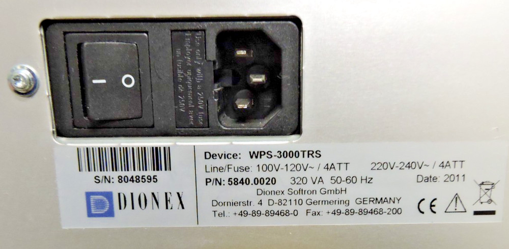 Thermo UltiMate WPS-3000TRS Rapid Separation Plate Autosampler / Carousel Error