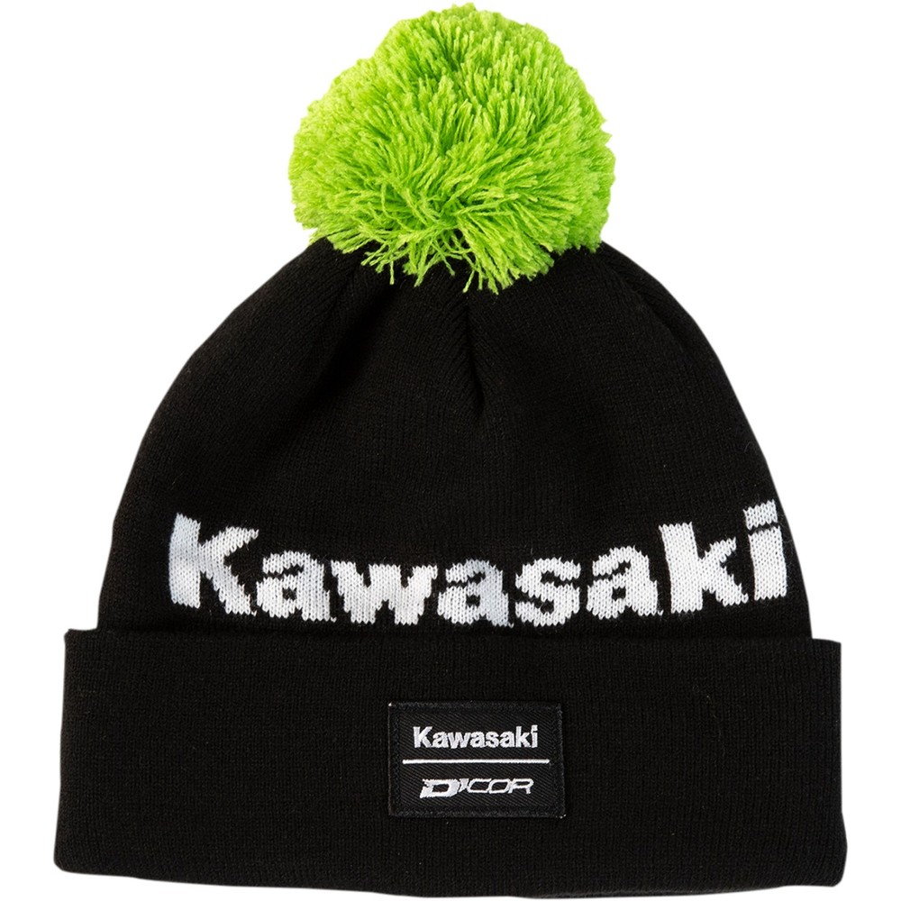 D'Cor Visuals Kawasaki Stripe Beanie Hat Black/Green