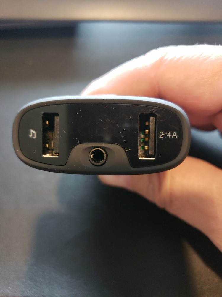 Just Wireless FM Transmitter & Dual USB Charging Port Car Charger - Black