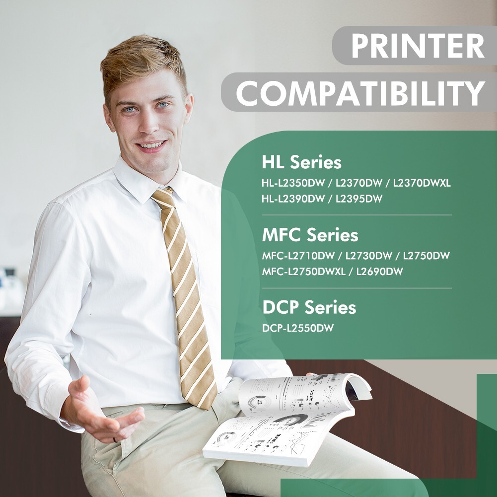 2PK TN760 TN730 Toner Cartridge fits for Brother Toner MFC-L2710DW DCP-L2550DW