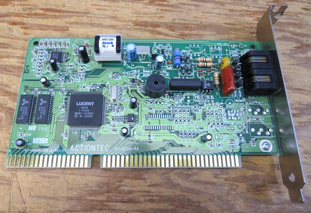 vintage PC ActionTec WIN Modem LT - K56Flex Host Based ISA FAX/Modem Win 95