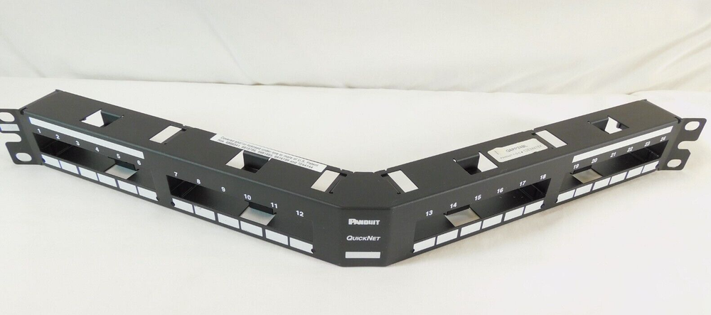 QAPP24BL Panduit QuickNet Angled Patch Panel 24 Port 1 RU Black